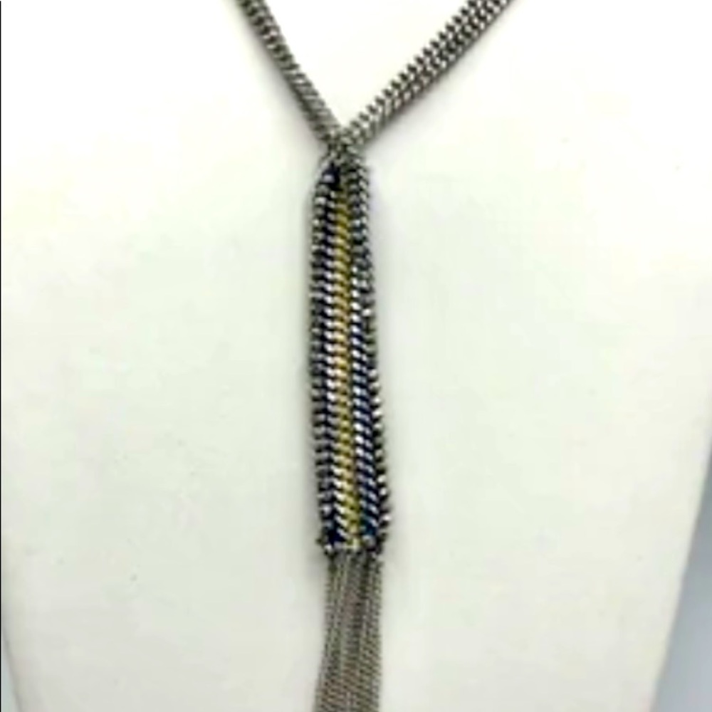 Stella and Dot mixed metal blue stone necklace. - Picture 2 of 6